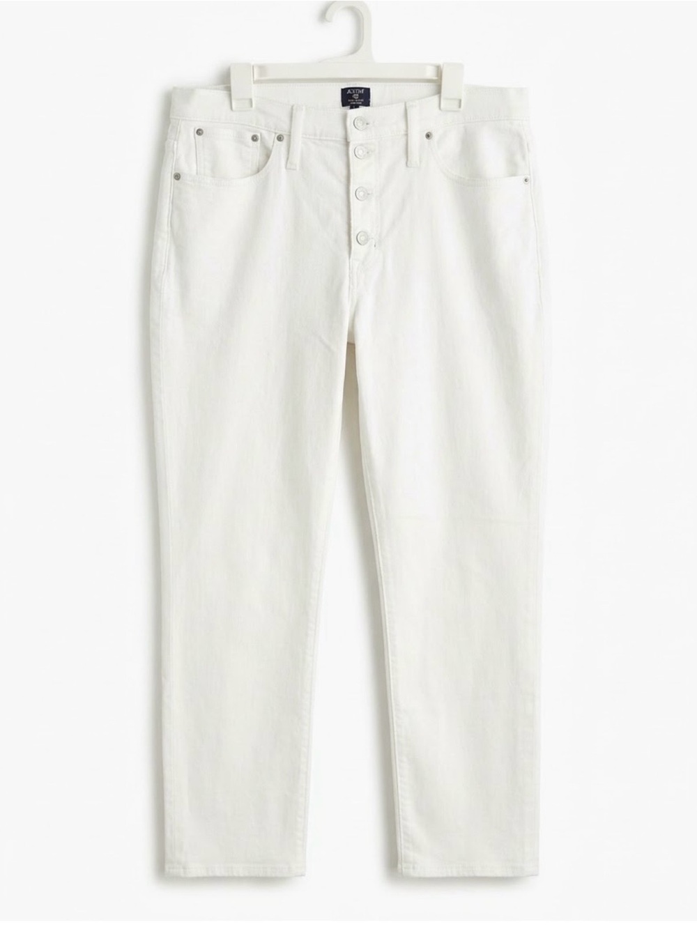 New JCREW Size 32 Essential Straight White Jean in All-day Stretch - $118
